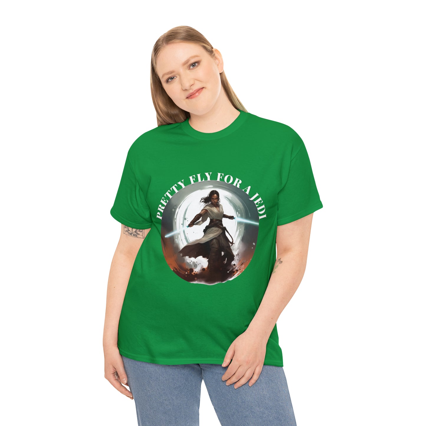 Pretty Fly for a Jedi Tee Shirt - Perfect Gift for Sci-Fi Fans Unisex Heavy Cotton Tee