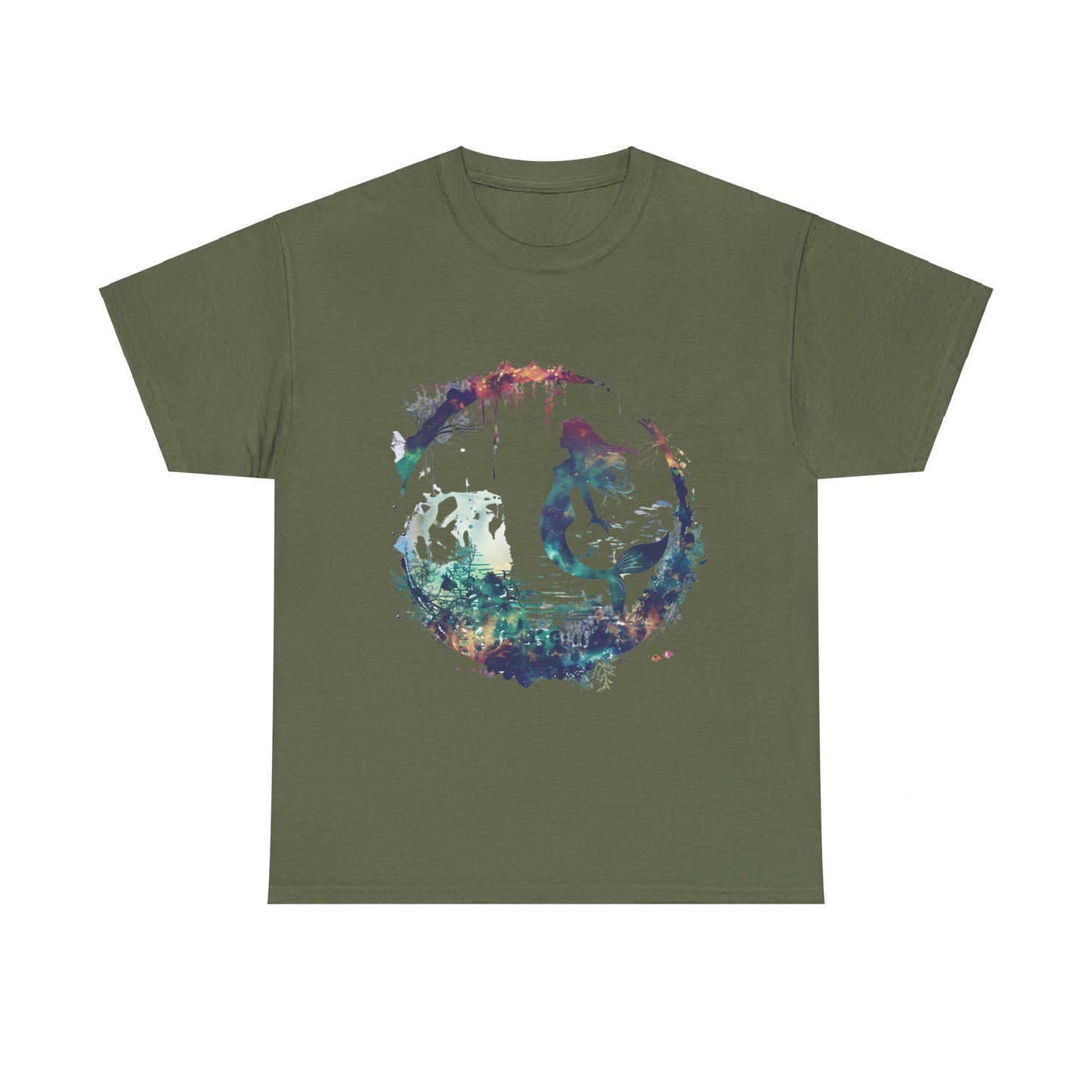 Enchanted Mermaid Silhouette - Dark Academia Unisex Heavy Cotton Tee