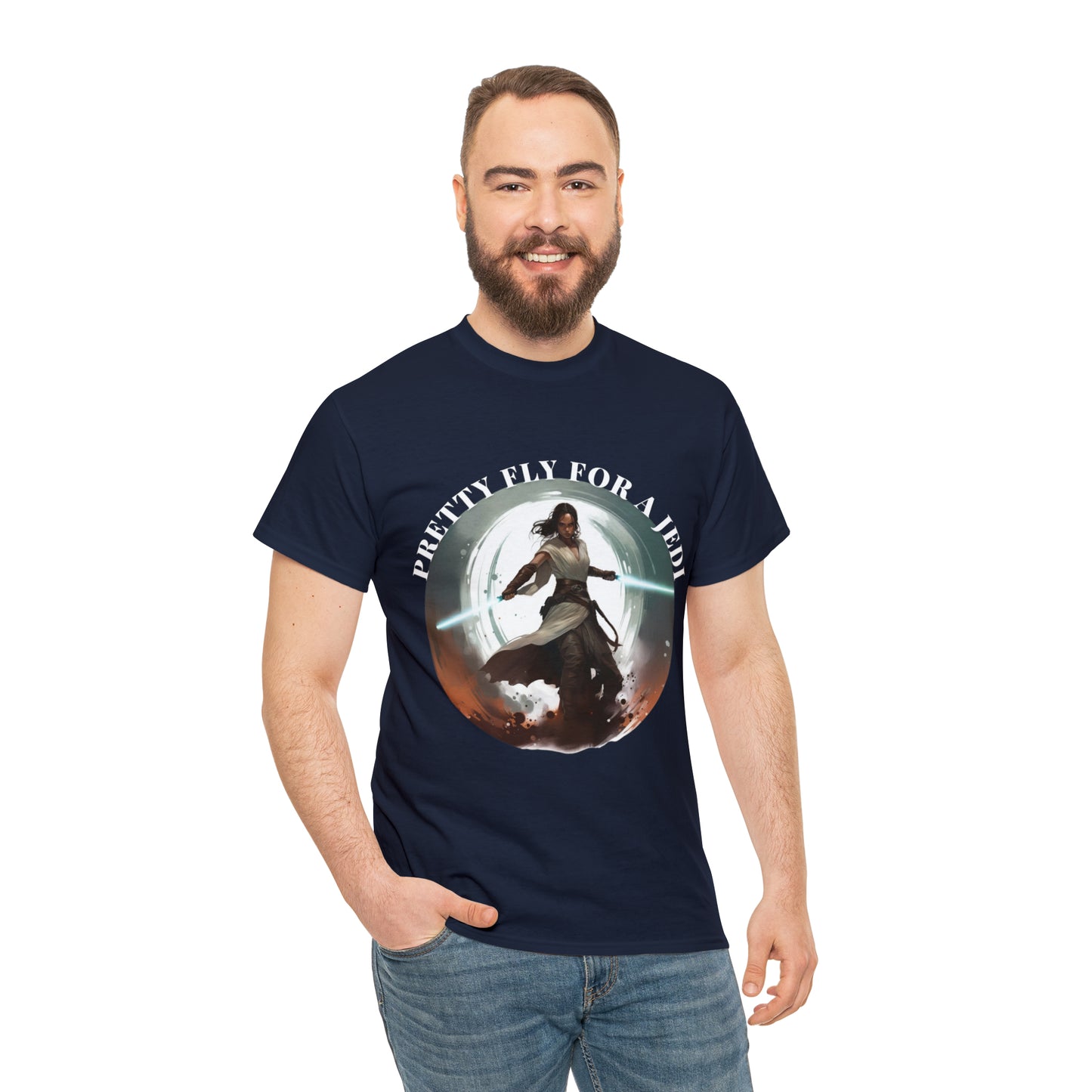 Pretty Fly for a Jedi Tee Shirt - Perfect Gift for Sci-Fi Fans Unisex Heavy Cotton Tee