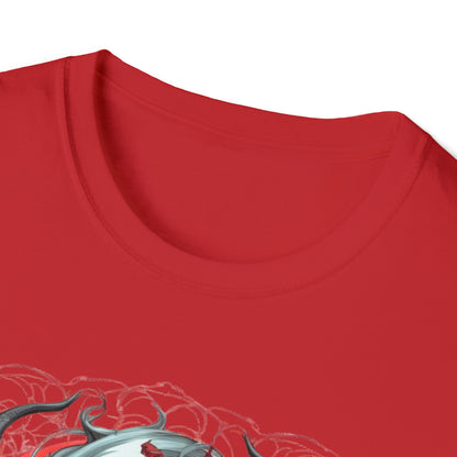 Mythical Fantasy Fairy Life Blood Scythe - Skulls, Roses, and Beautiful Woman - Enchanting Gothic T-Shirt, Gift for her, Witchy Gift.