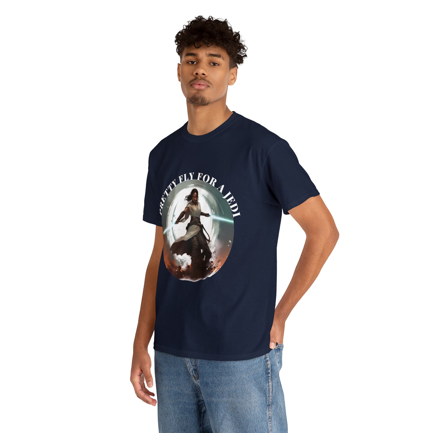 Pretty Fly for a Jedi Tee Shirt - Perfect Gift for Sci-Fi Fans Unisex Heavy Cotton Tee