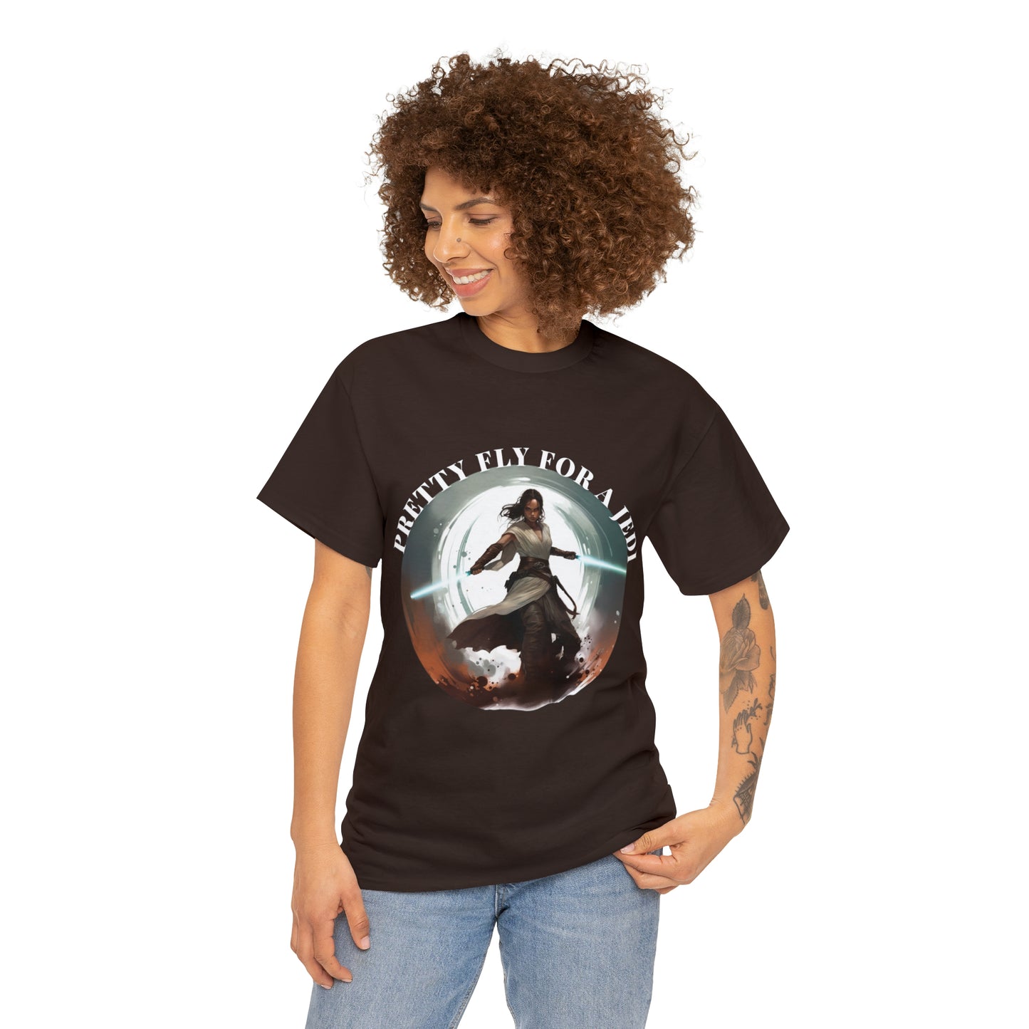 Pretty Fly for a Jedi Tee Shirt - Perfect Gift for Sci-Fi Fans Unisex Heavy Cotton Tee