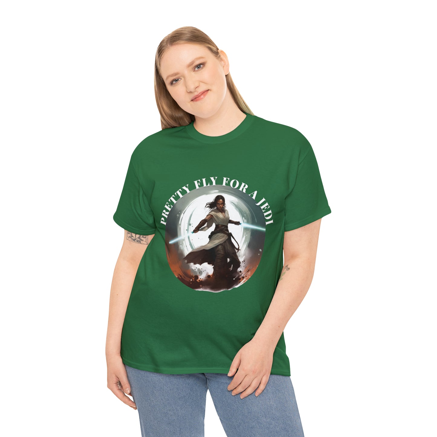 Pretty Fly for a Jedi Tee Shirt - Perfect Gift for Sci-Fi Fans Unisex Heavy Cotton Tee