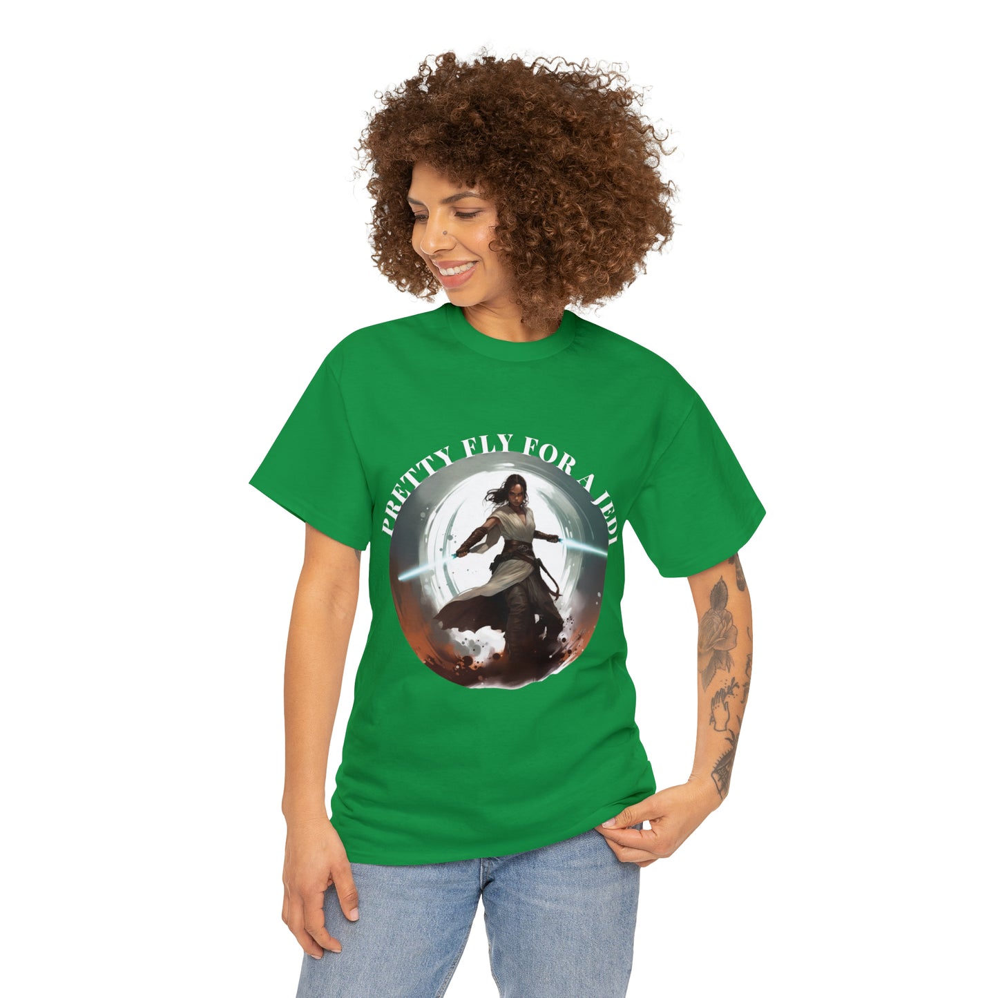 Pretty Fly for a Jedi Tee Shirt - Perfect Gift for Sci-Fi Fans Unisex Heavy Cotton Tee