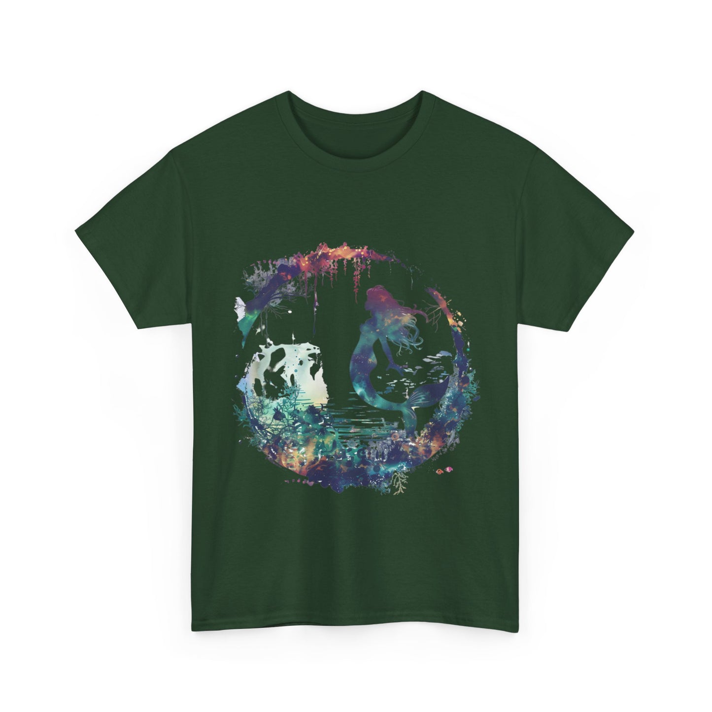 Enchanted Mermaid Silhouette - Dark Academia Unisex Heavy Cotton Tee