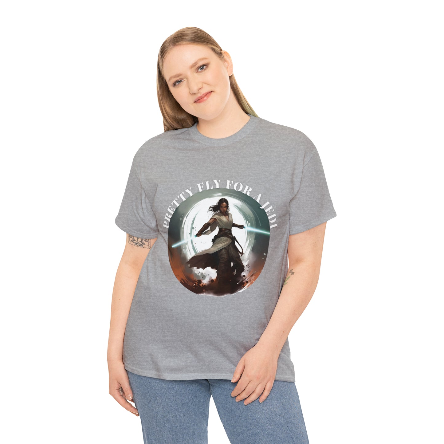 Pretty Fly for a Jedi Tee Shirt - Perfect Gift for Sci-Fi Fans Unisex Heavy Cotton Tee
