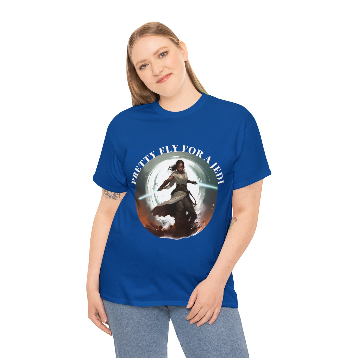 Pretty Fly for a Jedi Tee Shirt - Perfect Gift for Sci-Fi Fans Unisex Heavy Cotton Tee